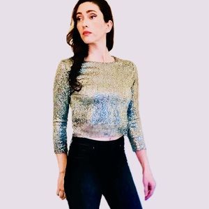 Zara Cropped Sequined Top
